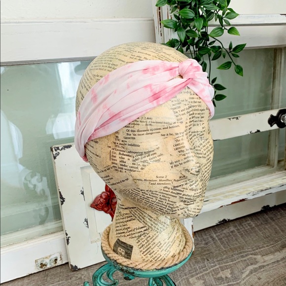 The House Of Gentry Accessories - Pink Tie Dye Turban Headband